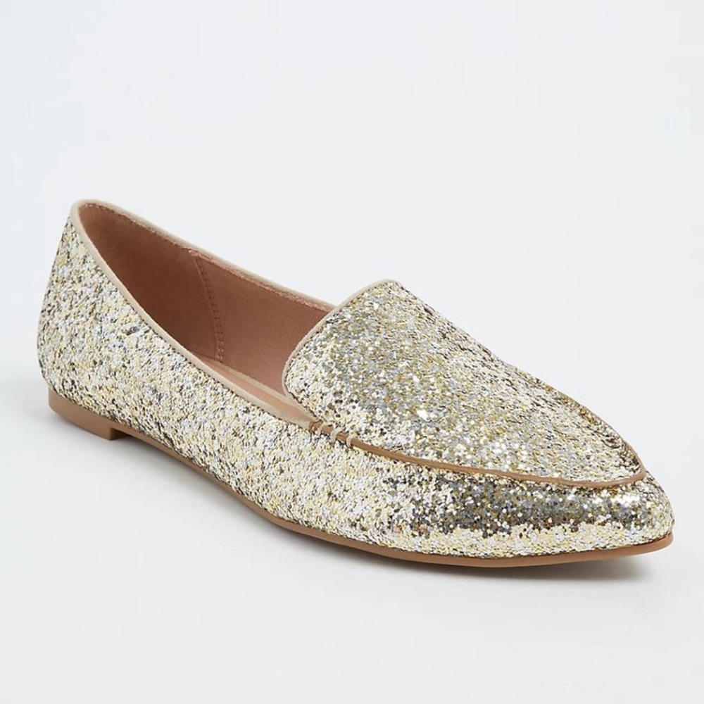 Torrid Glittered Loafers Flats Shoes 7 8 wide - Picture 8 of 12